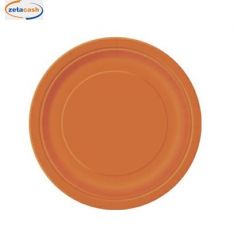 CONF 8 PIATTI FRUTTA CARTA TINTA UNITA ARANCIONE D 18 CM