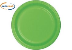 PIATTI IN CARTA VERDE LIME 8 PEZZI DIAMETRO 22 CM