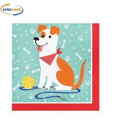 TOVAGLIOLI DOG PARTY A 2 VELI CM 33X33 16 PEZZI