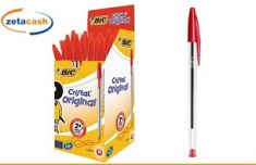 CONF 50 PENNE BIC CRISTAL ORIGINAL ROSSO