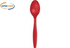 CUCCHIAIO IN PLASTICA ROSSA 24 PEZZI