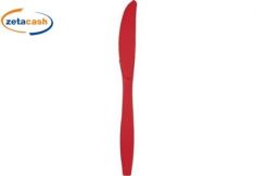 COLTELLO IN PLASTICA ROSSO 24 PEZZI 19 CM