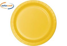 PIATTI IN CARTA GIALLO 8 PEZZI DIAMETRO 17 CM
