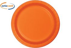PIATTI IN CARTA ARANCIO 8 PEZZI DIAMETRO 17 CM