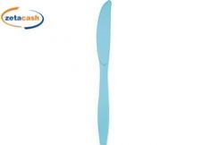 COLTELLO IN PLASTICA CELESTE 24 PEZZI 19 CM