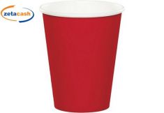 BICCHIERI IN CARTA ROSSO 8 PEZZI 266 ML