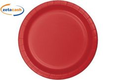 PIATTI IN CARTA ROSSO 8 PEZZI DIAMETRO 22 CM