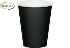 BICCHIERI IN CARTA NERO 8 PEZZI 266 ML