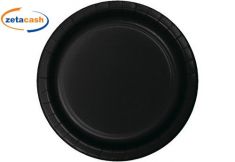 PIATTI IN CARTA NERO 8 PEZZI DIAMETRO 22 CM