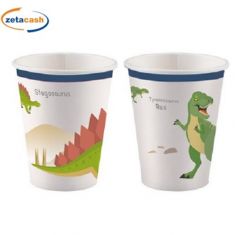 BICCHIERI IN CARTA HAPPY DINOSAUR 8 PEZZI 250 ML