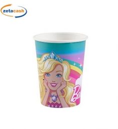 BICCHIERI IN CARTA BARBIE 8 PEZZI 250 ML