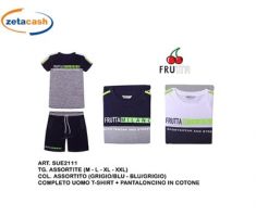 T-SHIRT+ PANTALONCINO UOMO FRUTTA TG M-XXL ASS