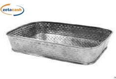 VASSOIO ACCIAIO RETTANGOLARE H3X28X19 CM