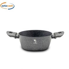 CASSERUOLA NERA D20 ALLUMINIO RIV MARMO ANTIADERENTE INDUZIO