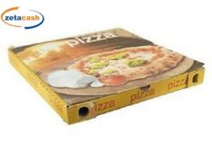 CONF 100 CONTENITORI PIZZA H3X33X33 SCRITTA GIALLA