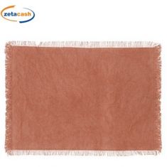 TOVAGLIETTA SEGNAPOSTO COTONE CORALLO FRANGE 45X30CM