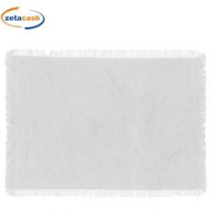 TOVAGLIETTA SEGNAPOSTO COTONE BIANCO FRANGE 45X30CM