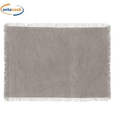 TOVAGLIETTA SEGNAPOSTO COTONE TORTORA FRANGE 45X30CM