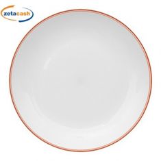 PIATTO IN PLASTICA RIGIDA CORALLO INTERNO BIANCO DIAM 25 CM