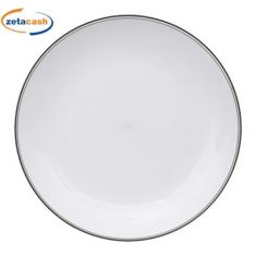 PIATTO IN PLASTICA RIGIDA D25 GRIGIO PIANO BIANCO