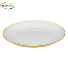PIATTO PLASTICA RIGIDA D25CM GIALLO SENAPE PIANO BIANCO