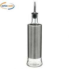 OLIERA IN VETRO RIVESTITA IN ACCIAIO CON TAPPO DOSATORE