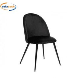 SEDIA SLANO VELLUTO IMBOTTITO NERO GAMBE MET H84X54X52CM
