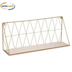 MENSOLA DECORATIVA METALLO E LEGNO ORO