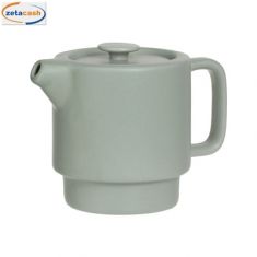 TEIERA IN CERAMICA CON SOTTOPIATTO IN BAMBOO MENTA 40 CL