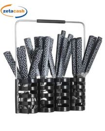 SERVIZIO POSATE CON STEND NERO 24 PEZZI