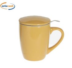 TAZZA PER TISANE TAPPO E FILTRO GIALLO 32 CL