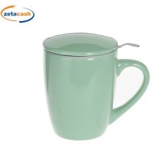 TAZZA PER TISANE CON TAPPO E FILTRO MENTA