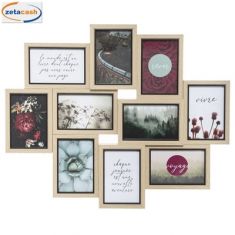 CORNICE PORTAFOTO LEGNO 10 QUADRANTI RETTANGOLARI 50X60