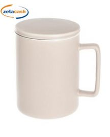 TAZZA CON INFUSORE ROSA IN CERAMICA 40 CL