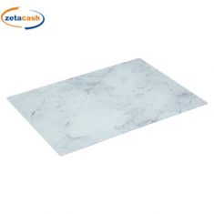 TAGLIERE VETRO EFFETTO MARMO BIANCO 40X30CM
