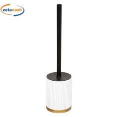 PORTASCOPINO IN CERAMICA BIANCO E BAMBOO CON SCOPINO