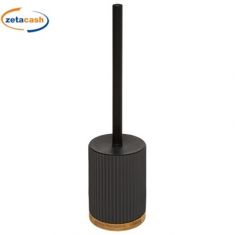 PORTASCOPINO IN CERAMICA NERO E BAMBOO CON SCOPINO