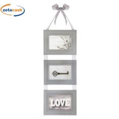 CORNICE DA PARETE MULTIFOTO COMPOSTO DA 3 PORTAFOTO