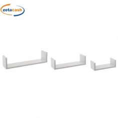 MENSOLA DA MURO IN LEGNO BIANCA 3 PEZZI