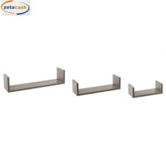 MENSOLE DA PARETE LEGNO GRIGIE L 22 32 42 CM SET 3 PEZZI
