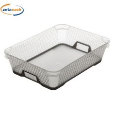 VASCHETTA IN PLASTICA CON BORDO TORTORA CM 27X20XH7