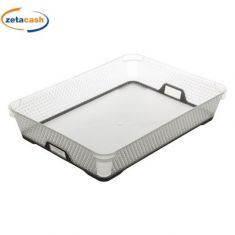 VASCHETTA IN PLASTICA CON BORDO TORTORA CM 36x27xh7