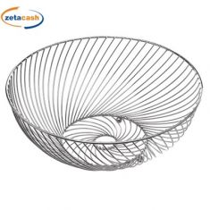 CESTA PER FRUTTA IN METALLO CROMATO DIAM 30 X H 12 CM