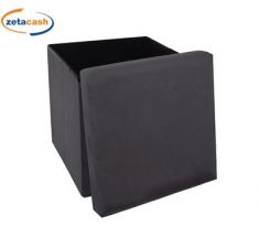 POUF TESS PIEGHEVOLE VELLUT IMBOTTITO GRIGIO SCURO H38X38X38