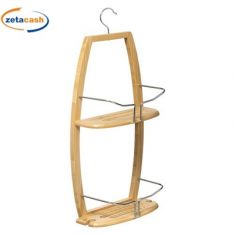 MENSOLA PORTAOGGETTI PER DOCCIA IN BAMBOO A 2 PIANI