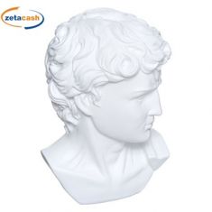 TESTA DI DAVID IN ARGILLA BIANCO H 26 CM