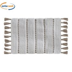 TAPPETO PER BAGNO BIANCO E BEIGE CON NAPPINE CM 50X75