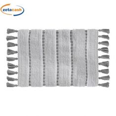 TAPPETO PER BAGNO BIANCO E GRIGIO CON NAPPINE CM 50X75