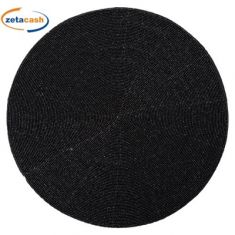 SOTTOPIATTO CON PERLINE NERO DIAM 35 CM