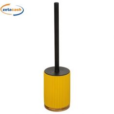 PORTASCOPINO IN CERAMICA SENAPE E BAMBOO CON SCOPINO